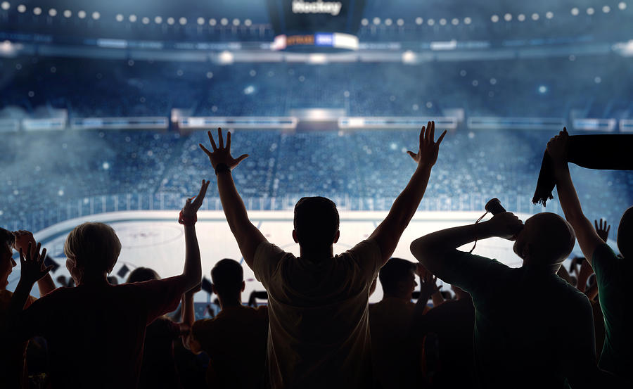 Fanatical hockey fans at a stadium Photograph by Dmytro Aksonov