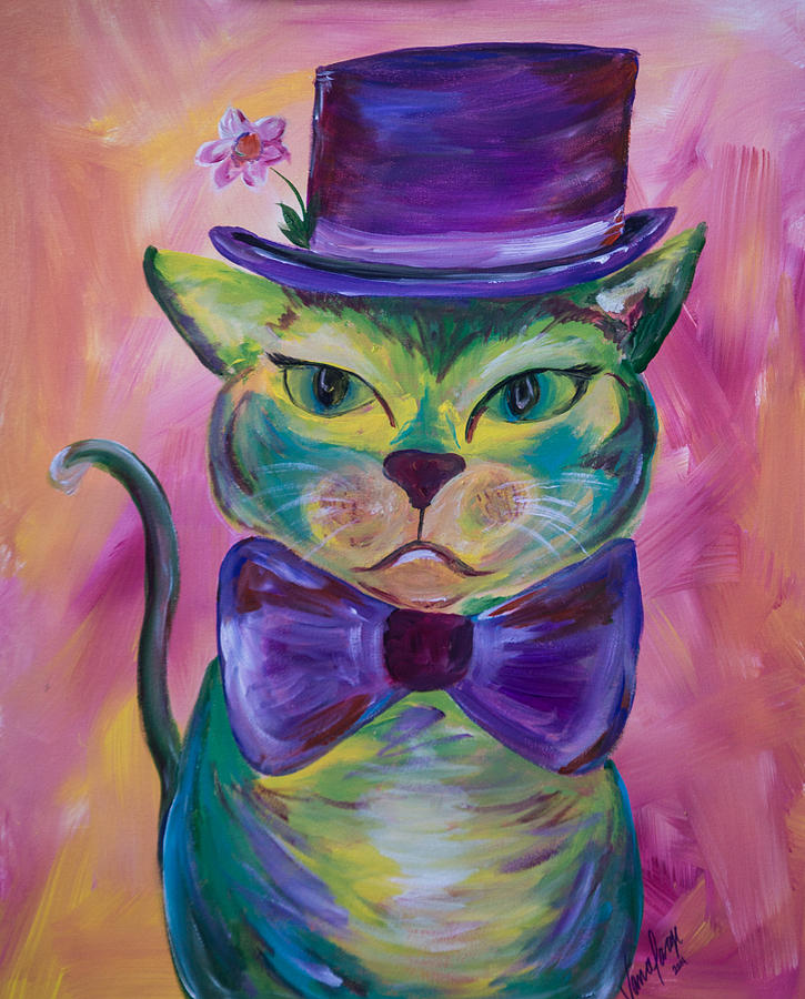 Fancy Cat Painting by Vanessa Bidwell