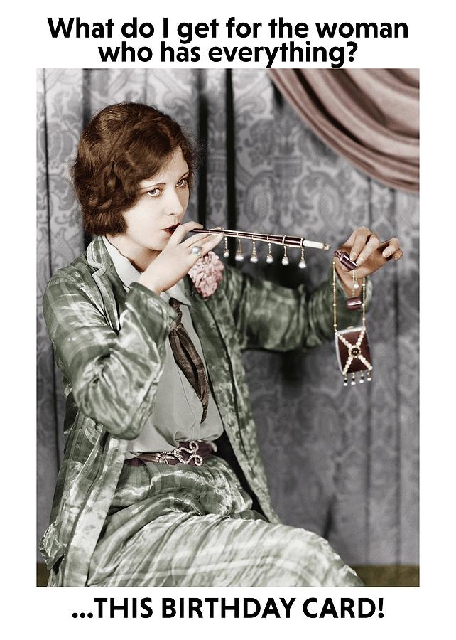 Fancy Pants Cigarette Holder and Lighter Greeting Card Photograph by Communique Cards