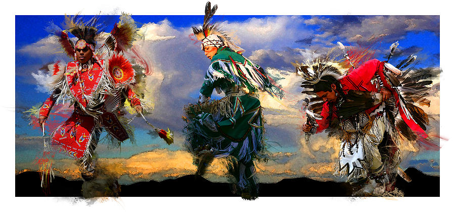 New Mexico Photograph - Fancy Dancers by Lawrence Gutierrez
