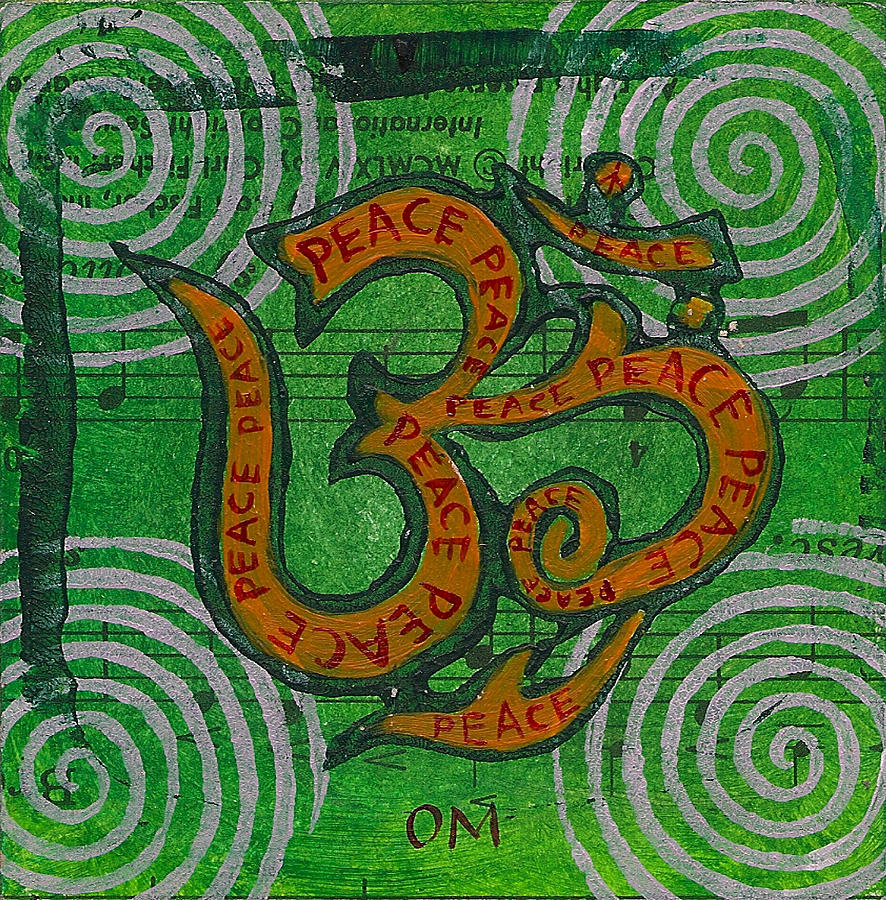 Fancy Om Peace Peace Peace Painting by Jennifer Mazzucco