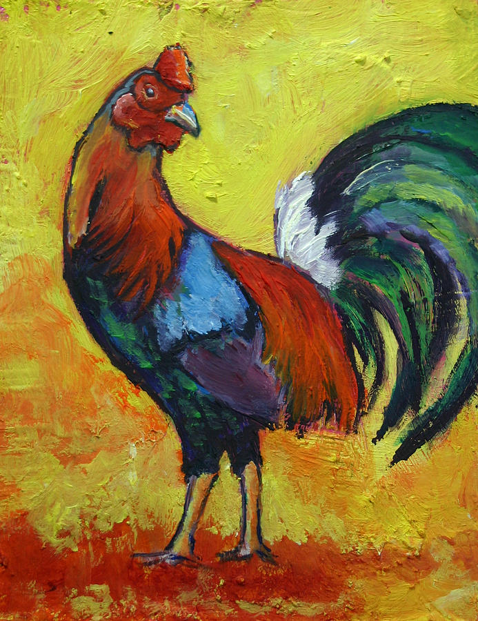 Fancy Rooster Painting by Carol Jo Smidt