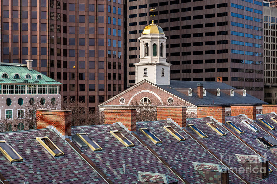 Faneuil Hall and Rooftops Photograph by Susan Cole Kelly