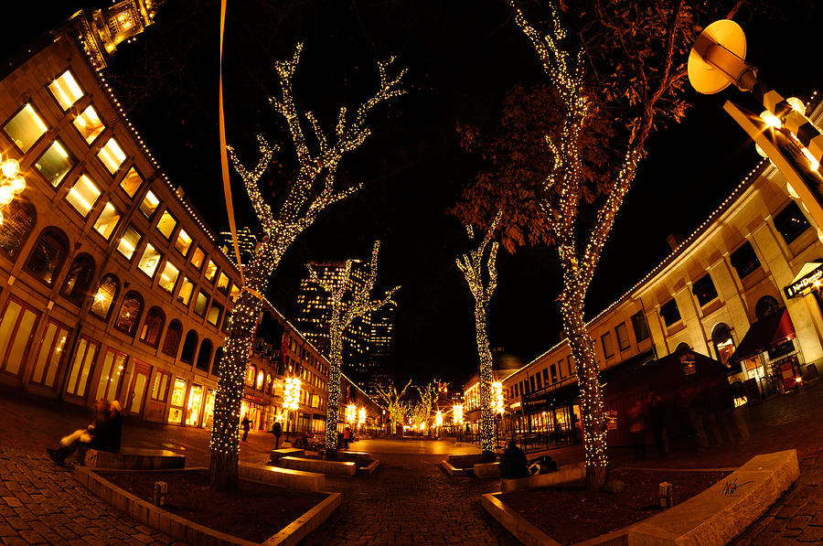 Faneuil Hall Marketplace Winter - Boston - Greeting Card Photograph by Mark Valentine