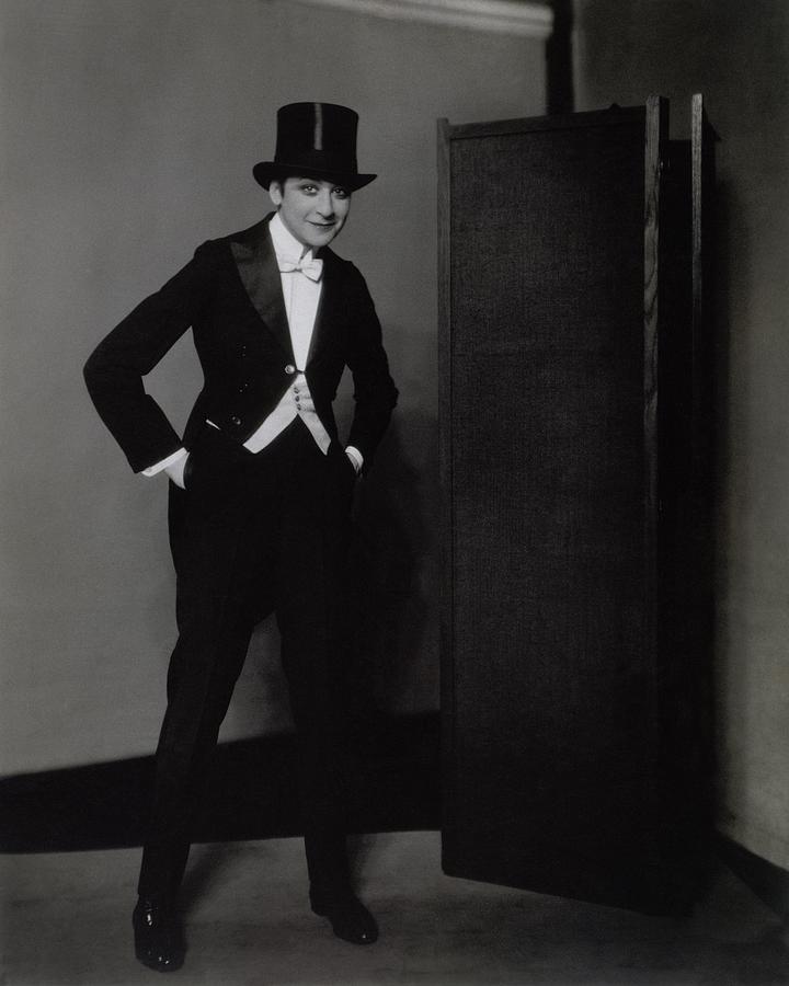 Fanny Brice Wearing A Tuxedo Photograph by Edward Steichen