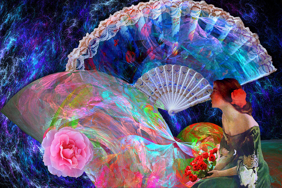 Fans and Roses Digital Art by Lisa Yount