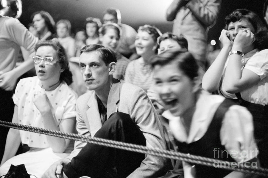 Elvis Presley Photograph - Fans Reacting to Elvis Presley Performing 1956 by The Harrington Collection