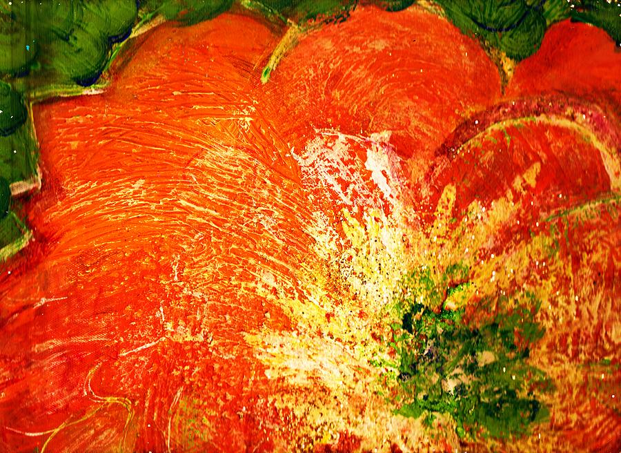 Fantasy Painting - Fantasia with Orange and Green by Anne-Elizabeth Whiteway
