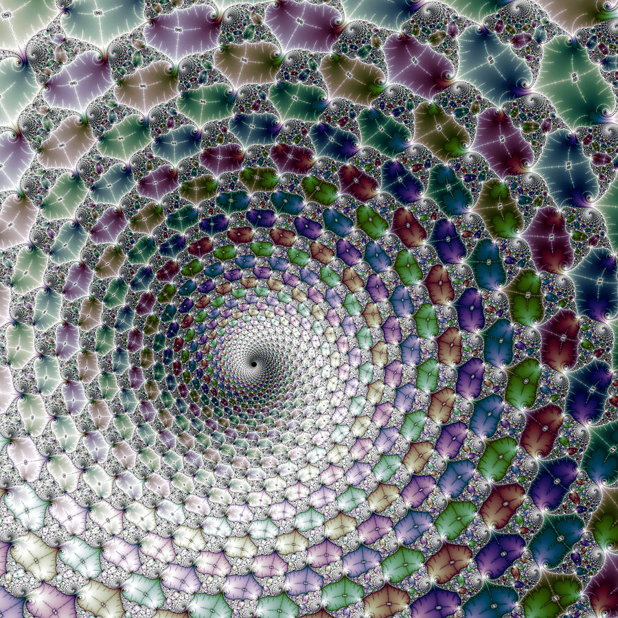 Fantastic fractal spiral deep and colorful square format Digital Art by Matthias Hauser