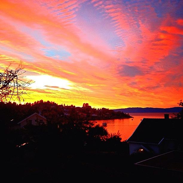 Fantastisk Solnedgang I Vakre Malvik! Photograph by Kim  Nyheim