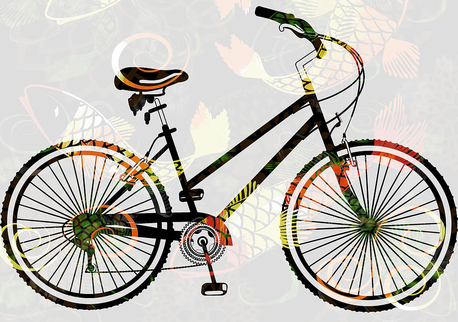 Fantasy Digital Art - Fantasy Bikes - Koi color Bycicle by Andrea Ribeiro