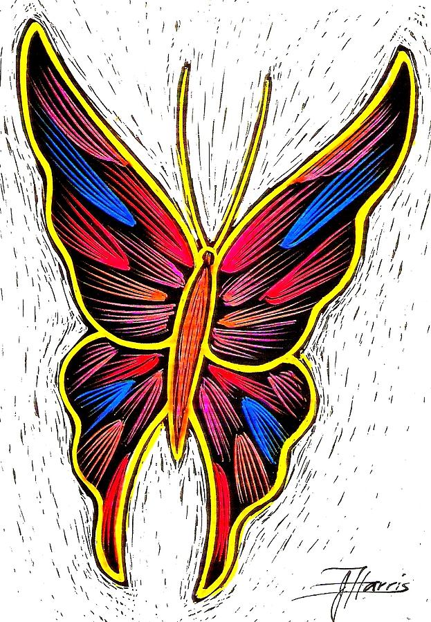 Fantasy Butterfly Drawing by Jim Harris