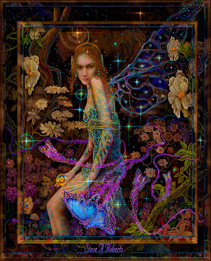 Fantasy Painting - Fantasy Fairy Princess-Angel tarot card by Steve Roberts