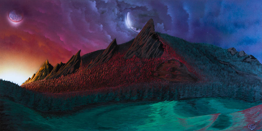 All Rights Reserved Painting - Fantasy Flatirons by Tyrone Webb