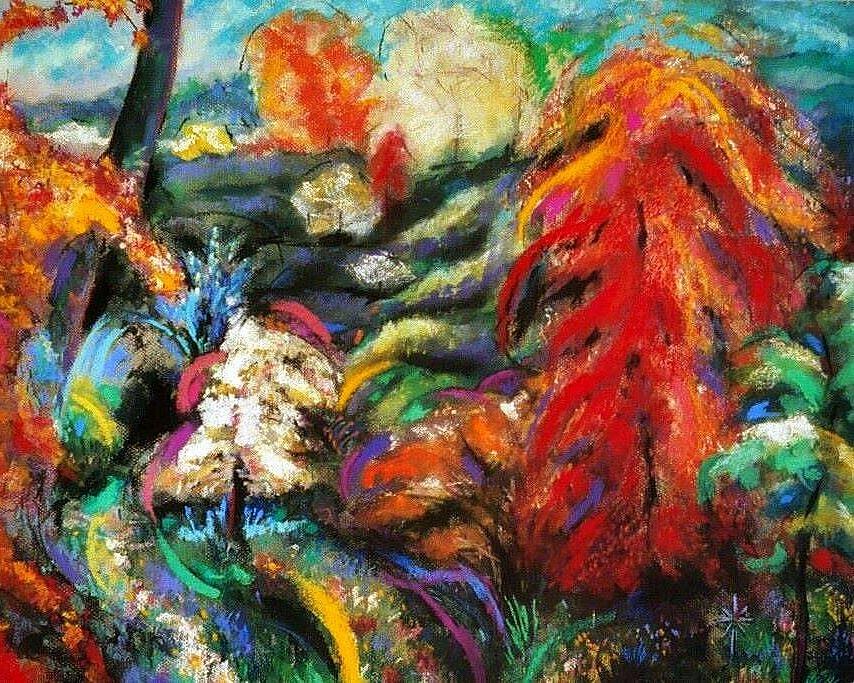 Tree Pastel - Fantasy Landscape by Jodie Marie Anne Richardson Traugott          aka jm-ART