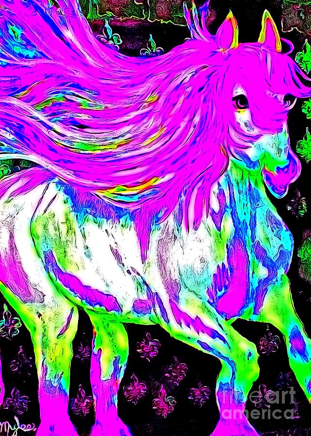 Fantasy Painted Dream Horse Painting by Saundra Myles