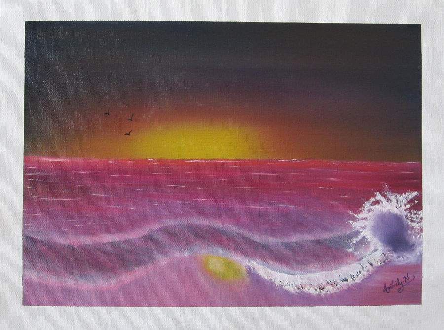Seascape Painting - Fantasy Seascape by Ambily N