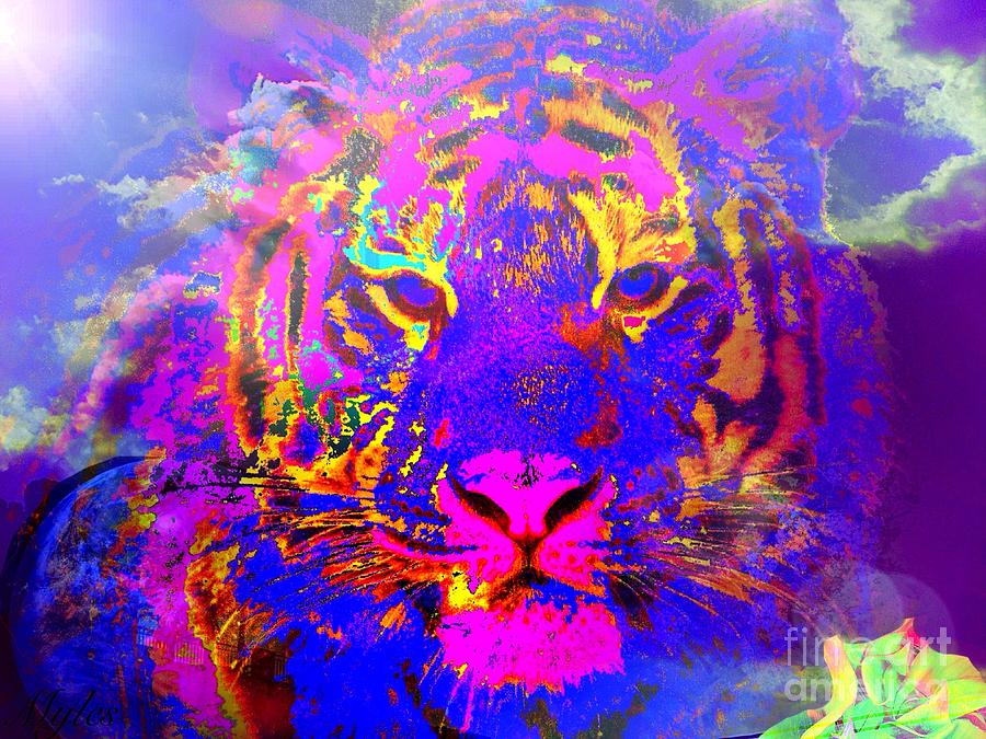 Fantasy Tiger of my Dreams Painting by Saundra Myles