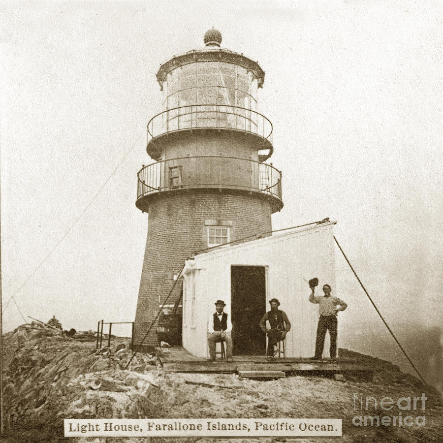 California Photograph - Farallon Island Lighthouse Pacific Ocean circa 1880 by Monterey County Historical Society