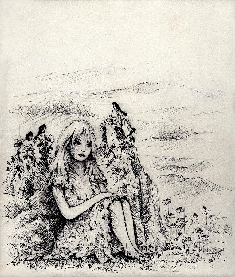 Fantasy Drawing - Faraway Dream by William Russell Nowicki