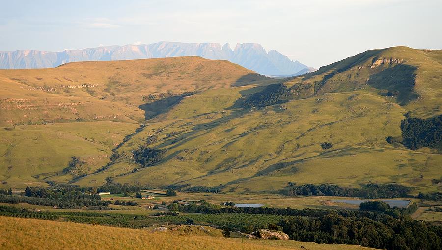 Farm and Drakensberg Range - South Africa Photograph by Jeremy Hall