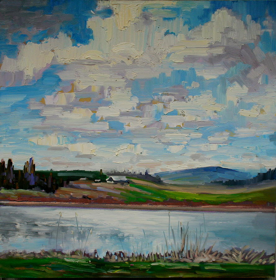 Farm Painting - Farm and Lake by Gregg Caudell