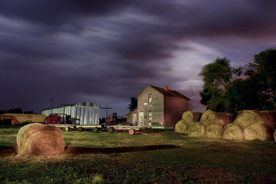 Farm at night Photograph by David Matthews
