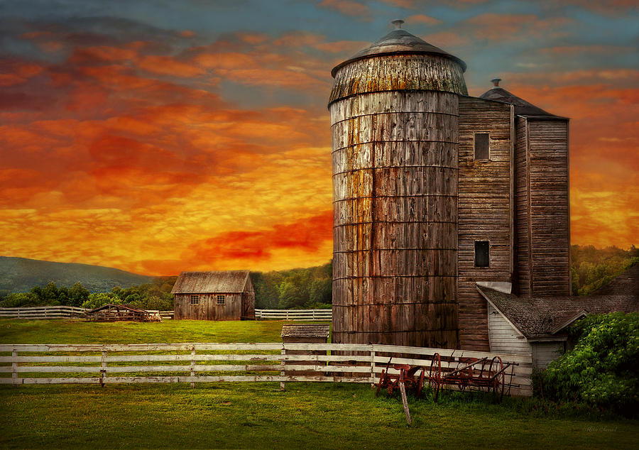 Sunset Photograph - Farm - Barn - Welcome to the farm  by Mike Savad