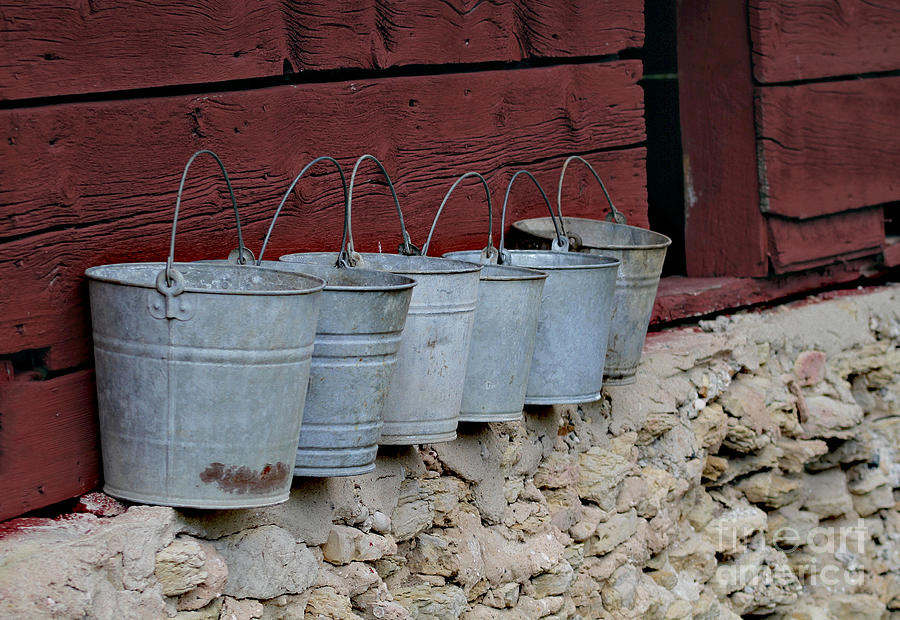 Farm Buckets Photograph by Christina Williams