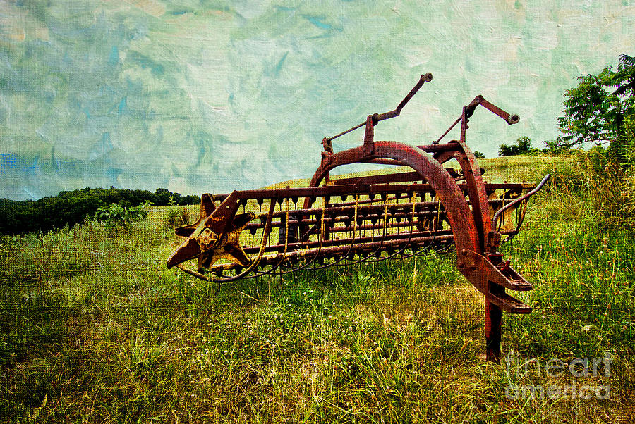 Farm Digital Art - Farm Equipment in a field by Amy Cicconi