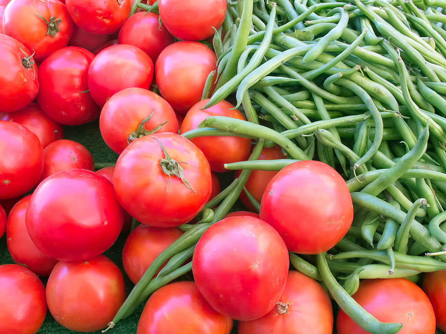 Farm Fresh Tomatoes and Beans Photograph by Ram Vasudev