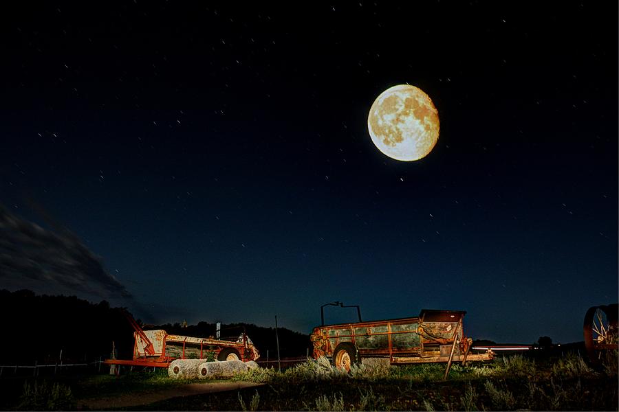 Farm Full Moon Photograph by David Matthews