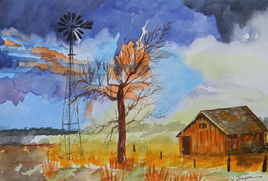 Farm in Clayton County  Painting by Warren Thompson