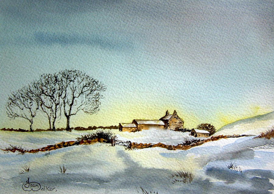Farm in N.E Yorkshire Painting by Jean Walker