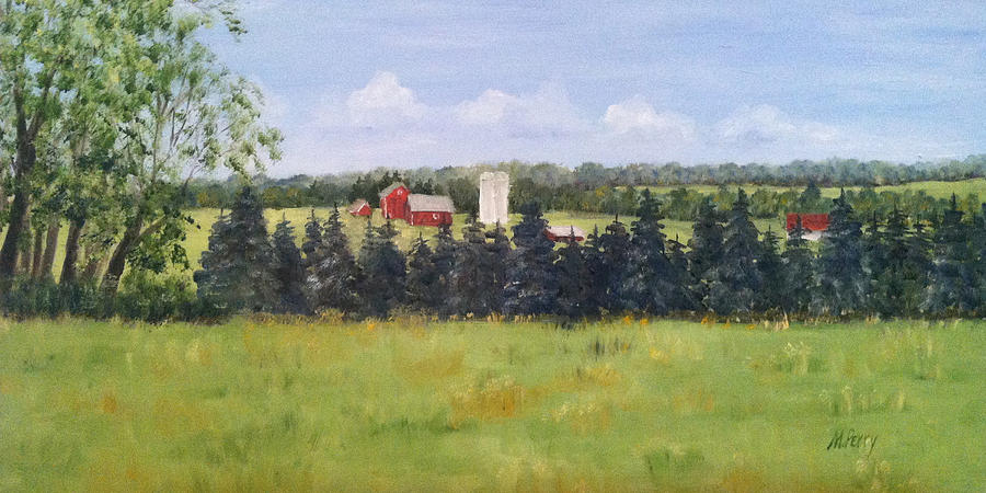 Farm in Rushland Painting by Margie Perry