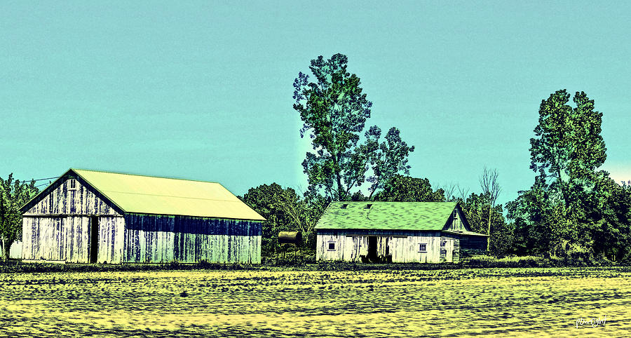 Nature Photograph - Farm Journal - Sheds by Paulette B Wright