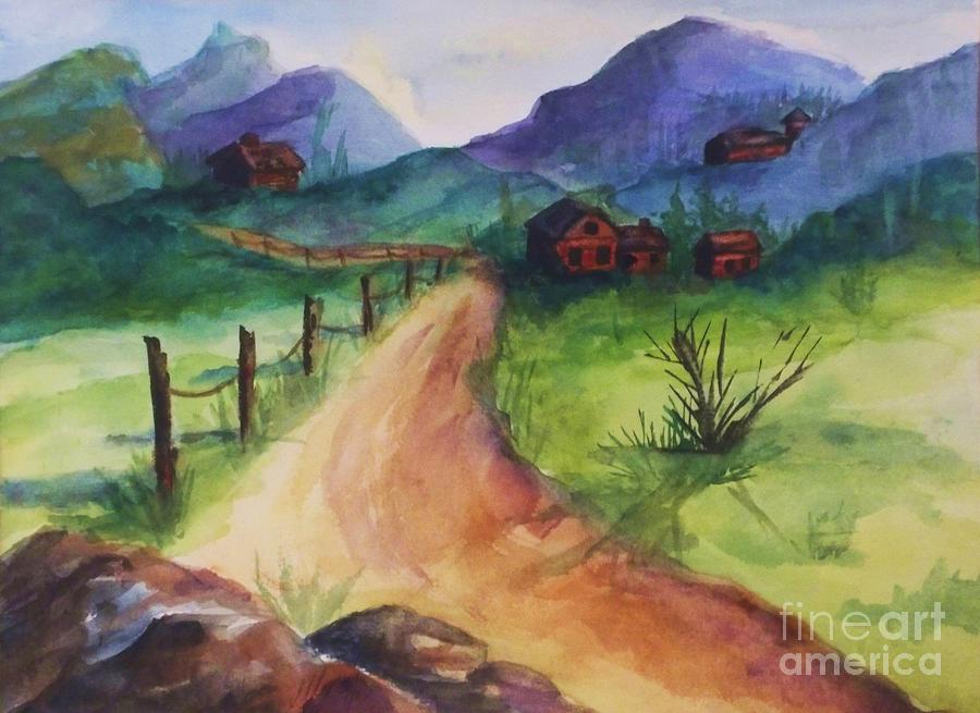 Farm-On A Country Road Painting by Ellen Levinson