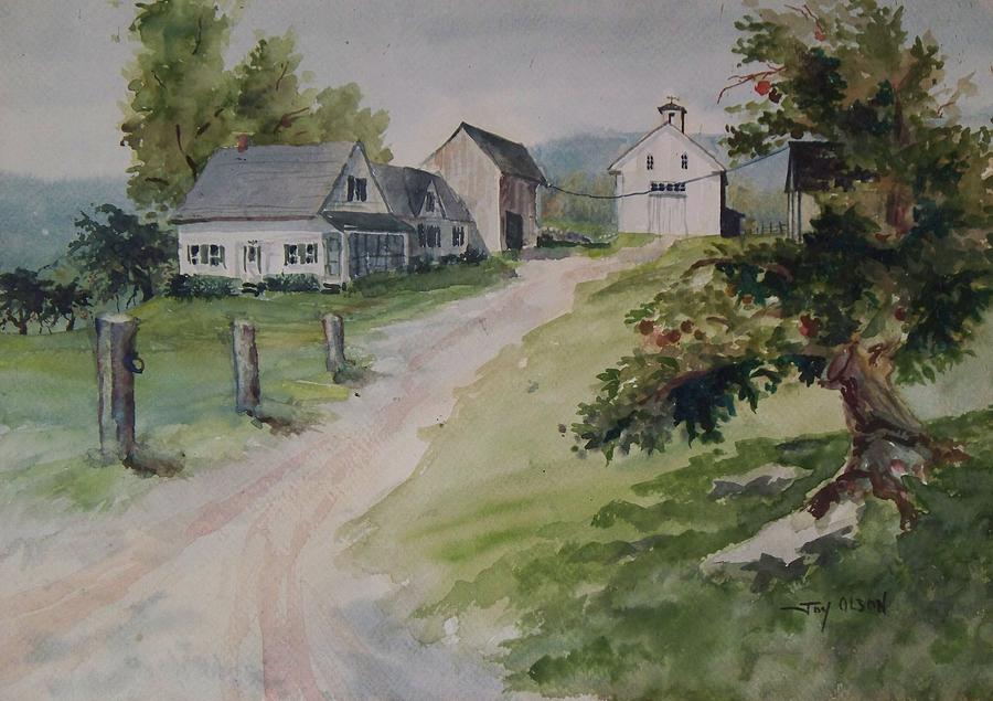 Farm On Orchard Hill Painting