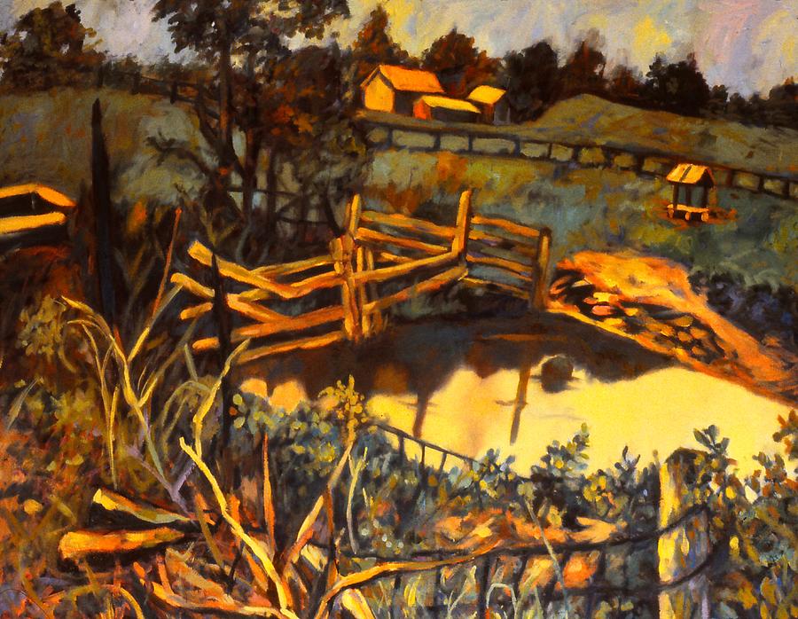 Farm Pond Reflections Painting by Kendall Kessler