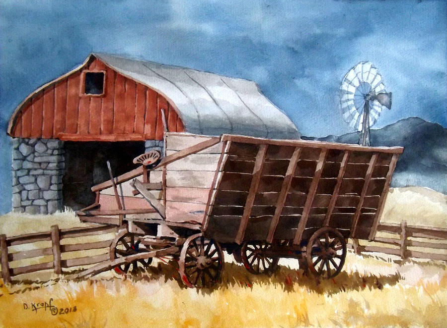 Old Farm Equipment Painting - Farm Shapes by Dan Krapf