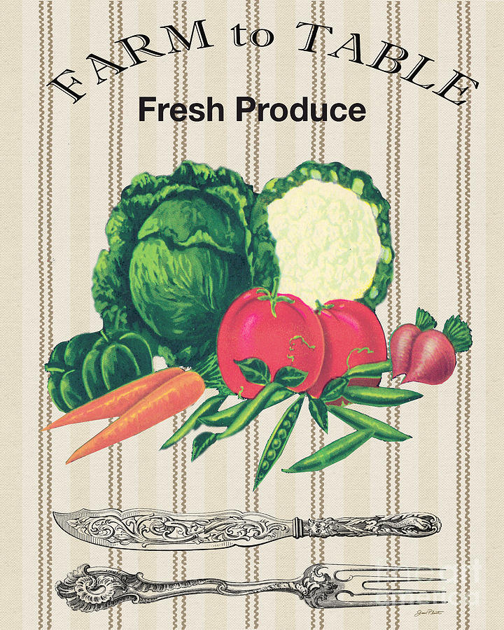 Vegetable Digital Art - Farm to Table-JP2124 by Jean Plout