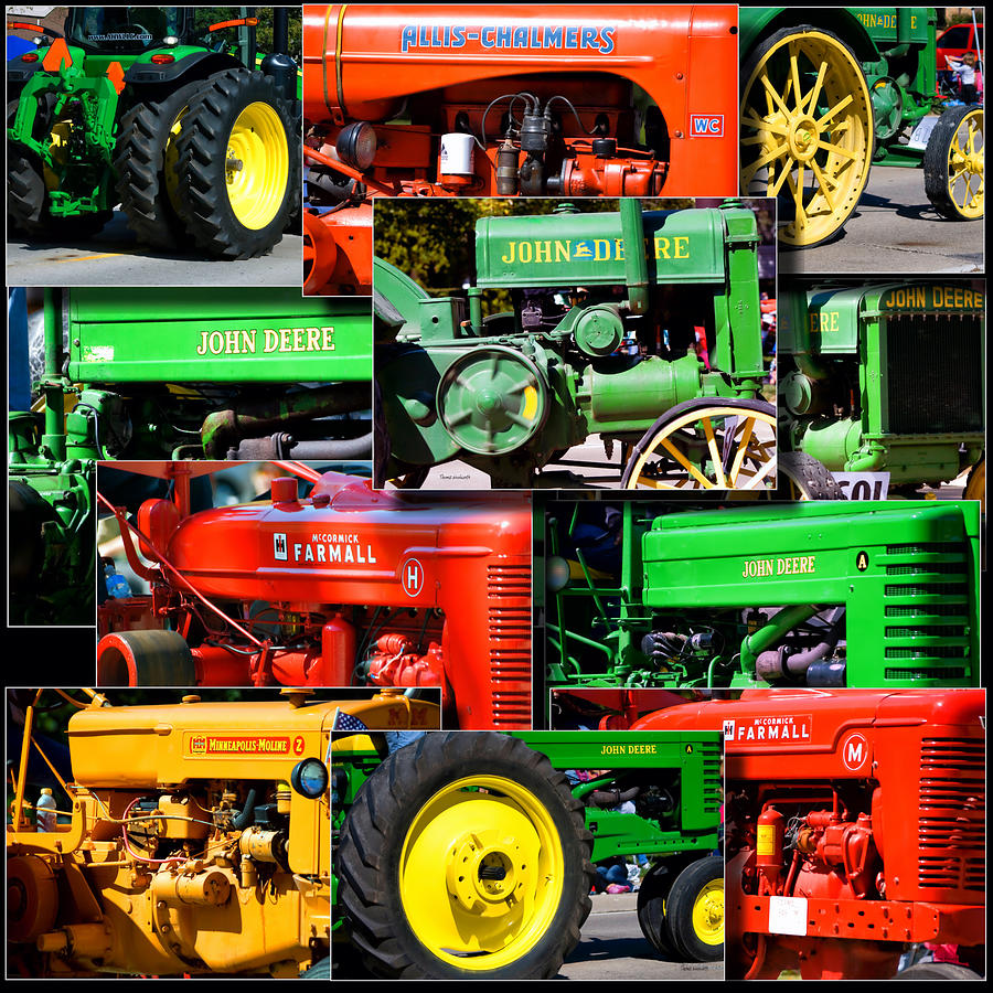 Farm Tractor Collage Square Photograph by Thomas Woolworth