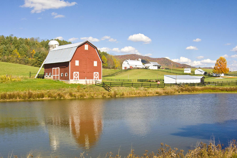 Farm with Red Barn Photograph by Robert Camp