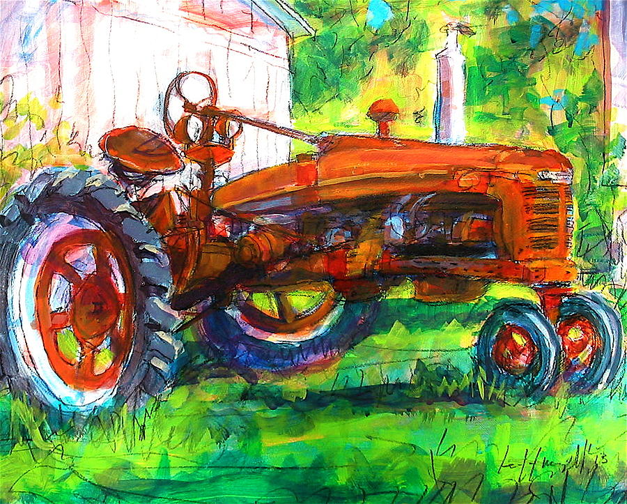 Farmall Tractor Painting by Les Leffingwell