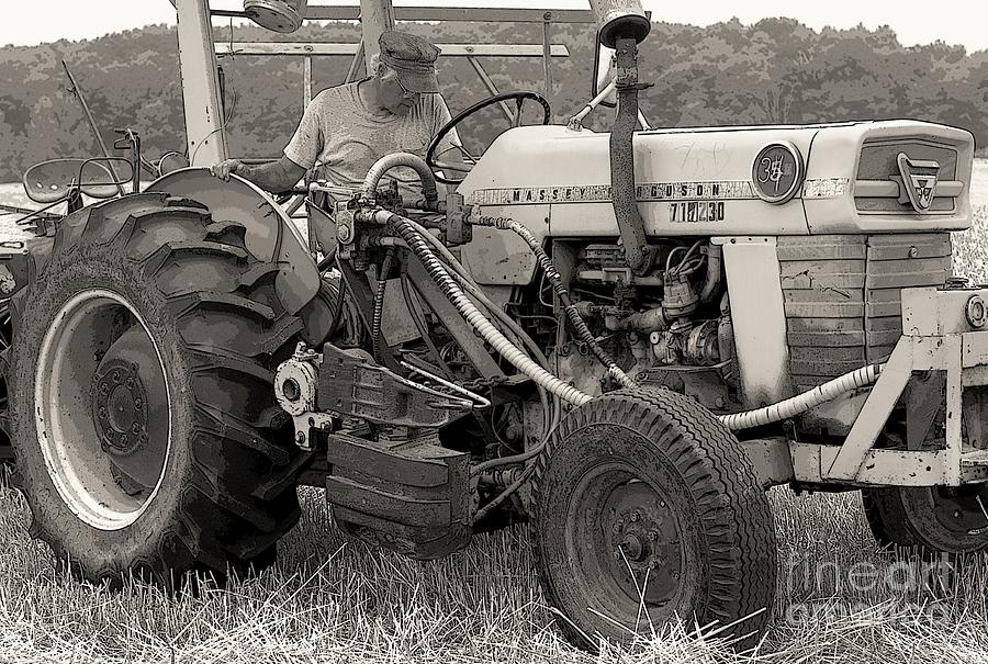 Farmer And His Tractor Photograph