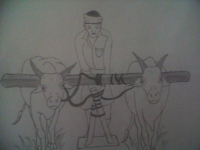 Single one line drawing of couple farmer was... - Stock Illustration  [79343329] - PIXTA