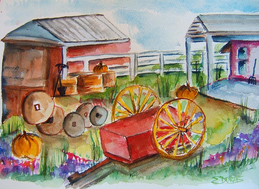 Farmers Backyard Painting by Elaine Duras
