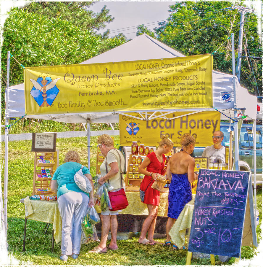 Farmers Market Photograph - Farmers Market Busy Bees by Constantine Gregory