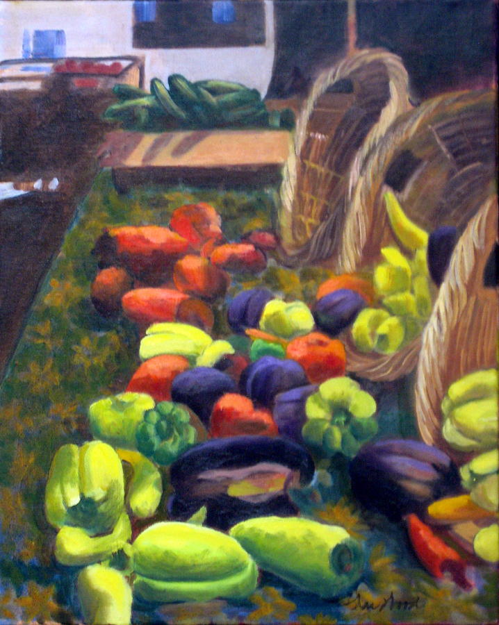 Farmers Market Painting by Char Wood