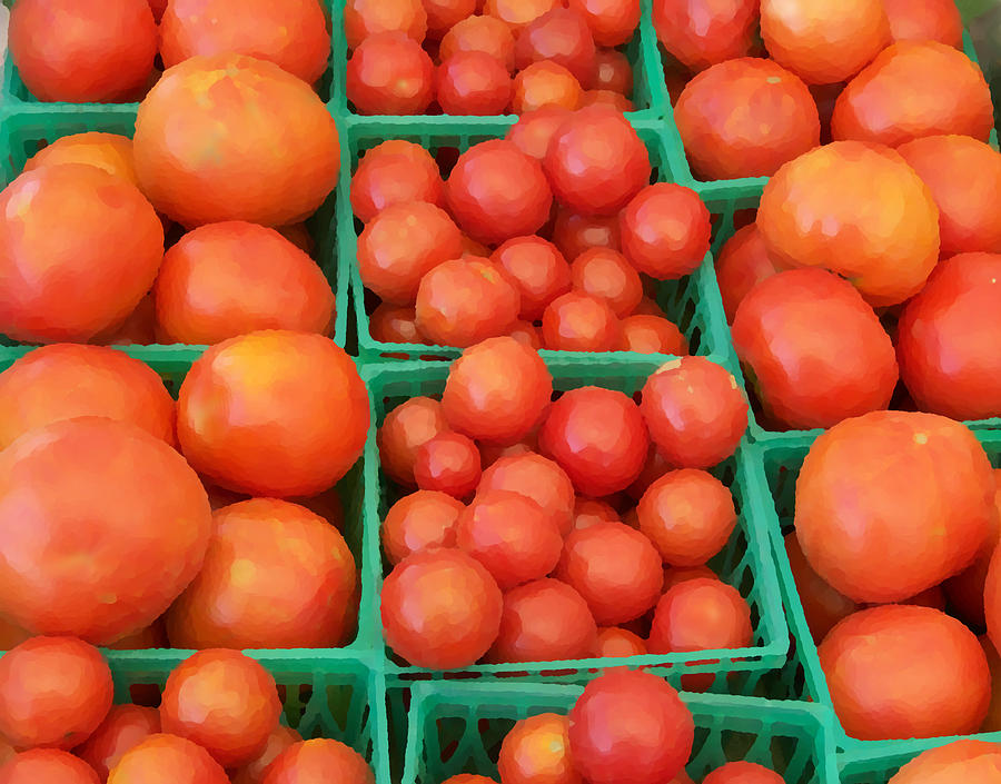 Tomato Mixed Media - Farmers Market by Dennis Buckman